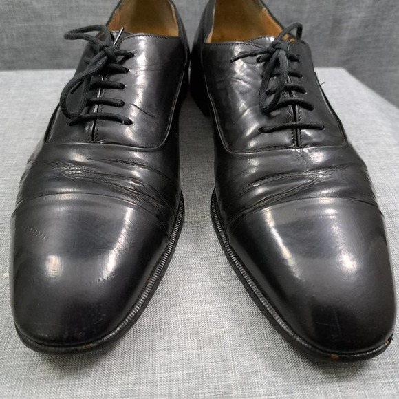 %Size 11.5D Bally Black Leather Cap Toe Oxford Dress Shoe Men Italy / D8 main image 7